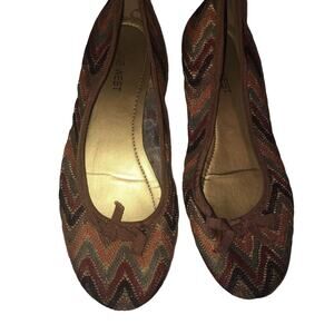 Nine West Women's Offspring Ballet Flats Taupe Orange Size 6.5 M‎